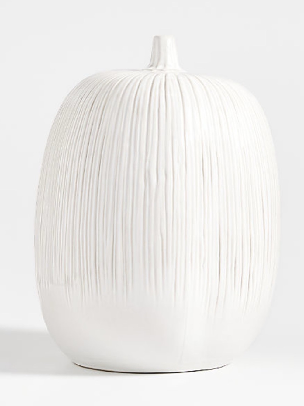 New! Crate&Barrel Modern White Textured Ceramic Pumpkin X-LARGE